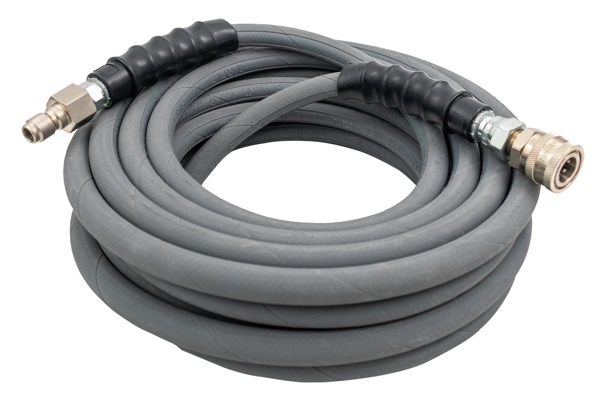 BAR Lenflex 3/8" R1 Grey Pressure Hose — QC Ends - BAR part number 165 R1J400 10ML QC