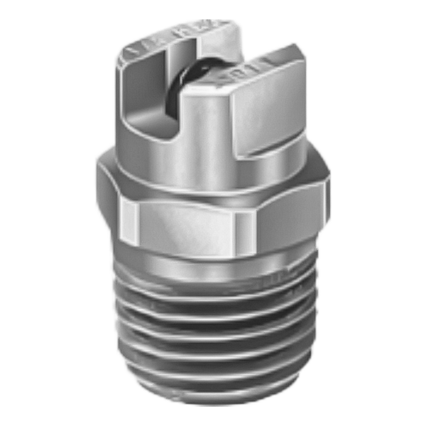 BAR 25 degree fan flushing screw-on nozzle, 1/4 inch NPT, with a BAR stainless insert