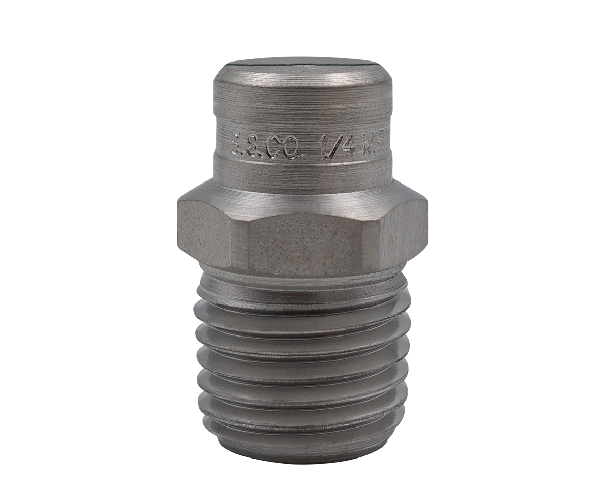 BAR 25 degree fan flushing screw-on nozzle, 1/4 inch NPT, with a Meg stainless insert