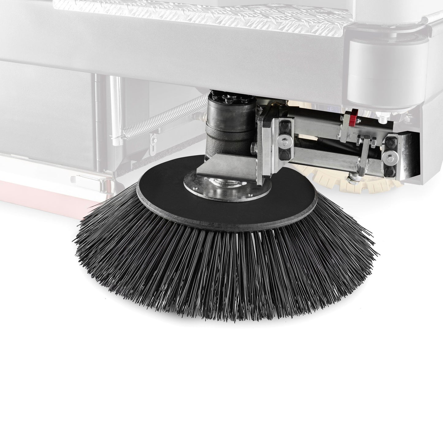 Side broom with lifting arm left