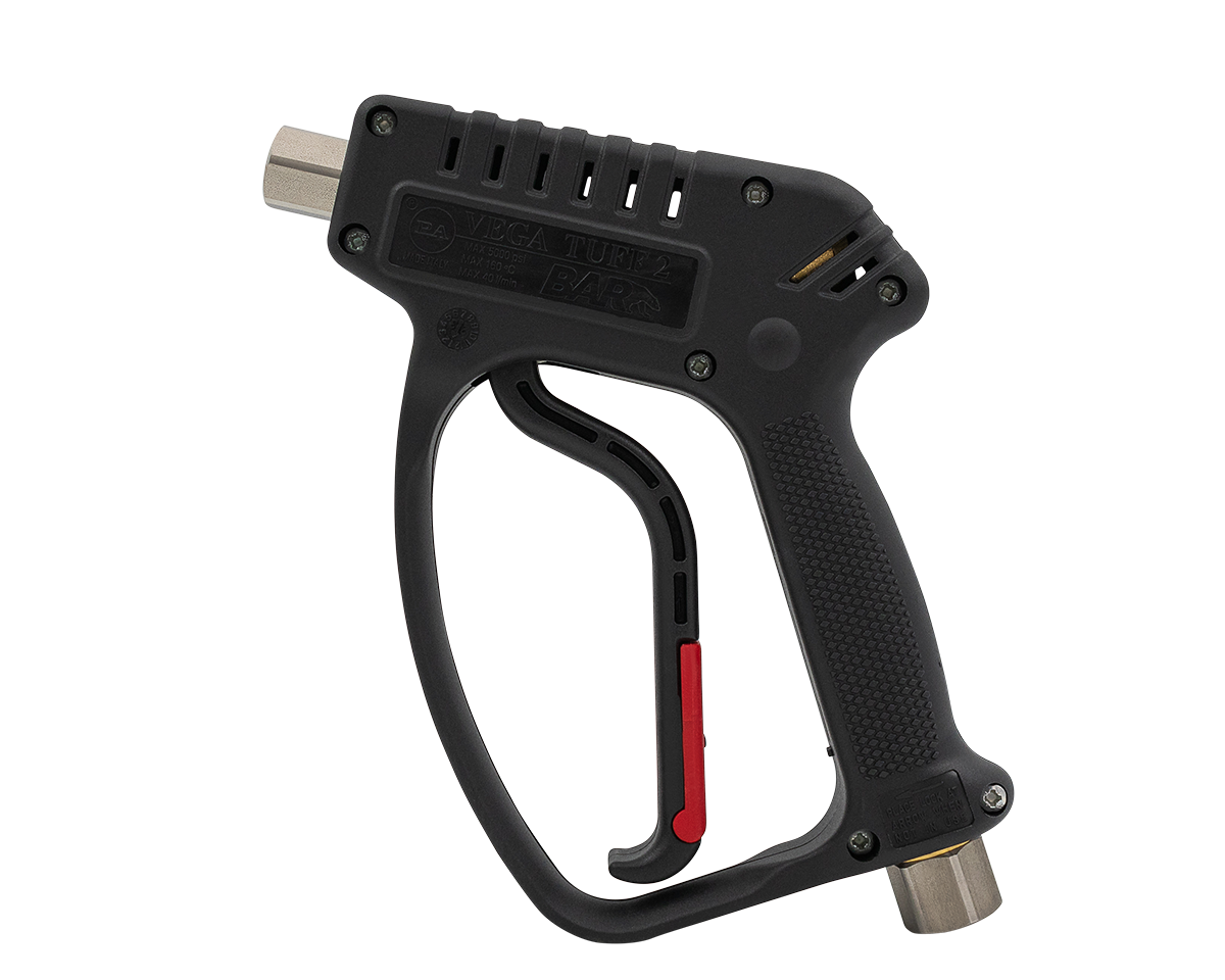 PA Vega Tuff 2 high pressure gun with stainless steel swivel inlet and stainless outlet
