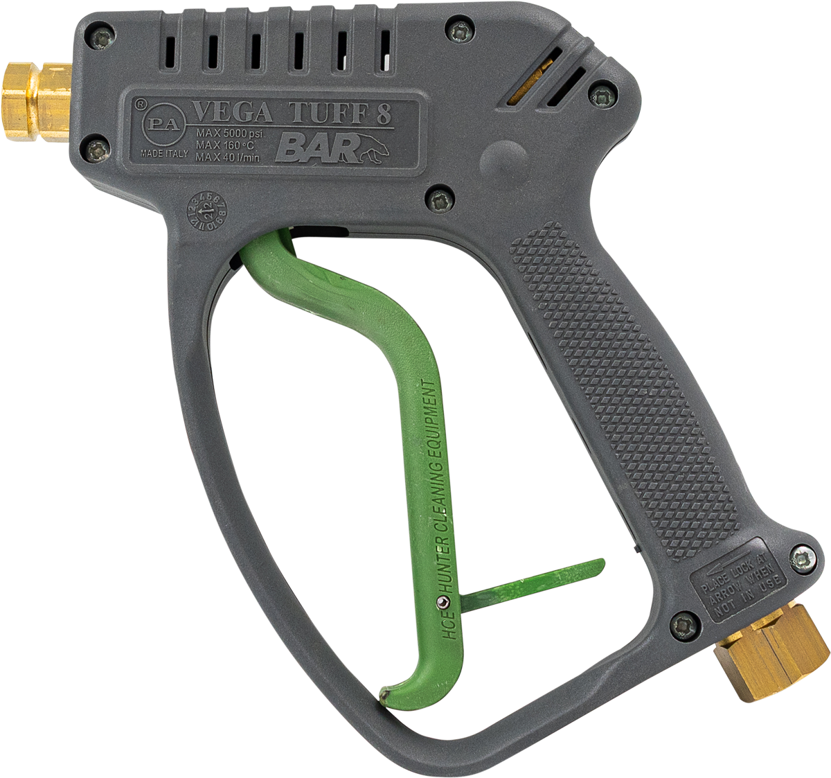 PA Vega Tuff 8 high pressure gun with deadman trigger and swivel inlet