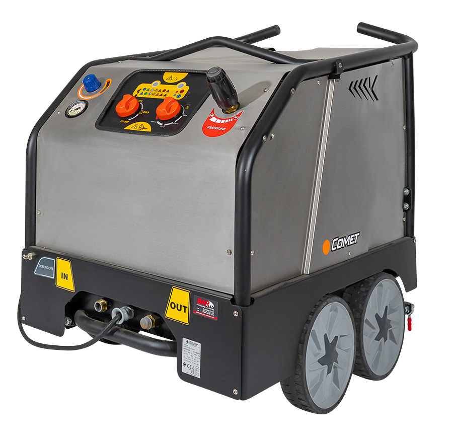 BAR Comet K Steel 2900PSI 16LPM Three Phase Hot Water Electric Pressure Cleaner - BAR part number 108 HOT20016KS