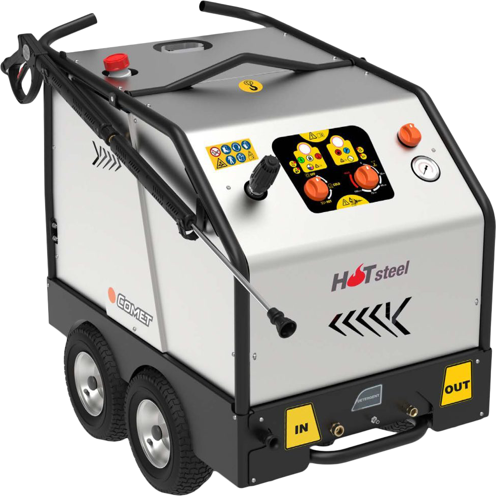 BAR Comet K Steel KF 3625PSI 21LPM Three Phase Hot Water Electric Pressure Cleaner - BAR part number 108 HOT25021 KF
