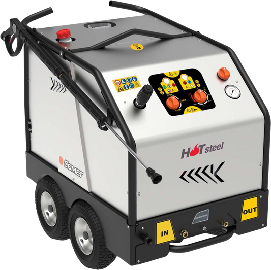 BAR Comet K Steel KF 5000PSI 18LPM Three Phase Hot Water Electric Pressure Cleaner - BAR part number 108 HOT35018 KF