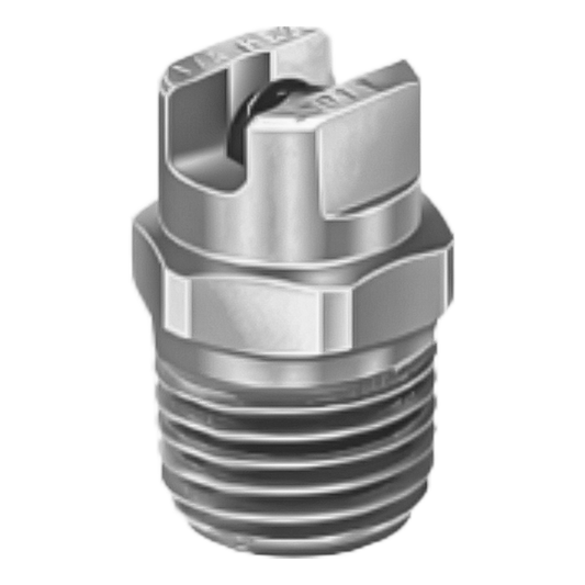 BAR 25 degree fan flushing screw-on nozzle, 1/4 inch NPT, with a BAR stainless insert