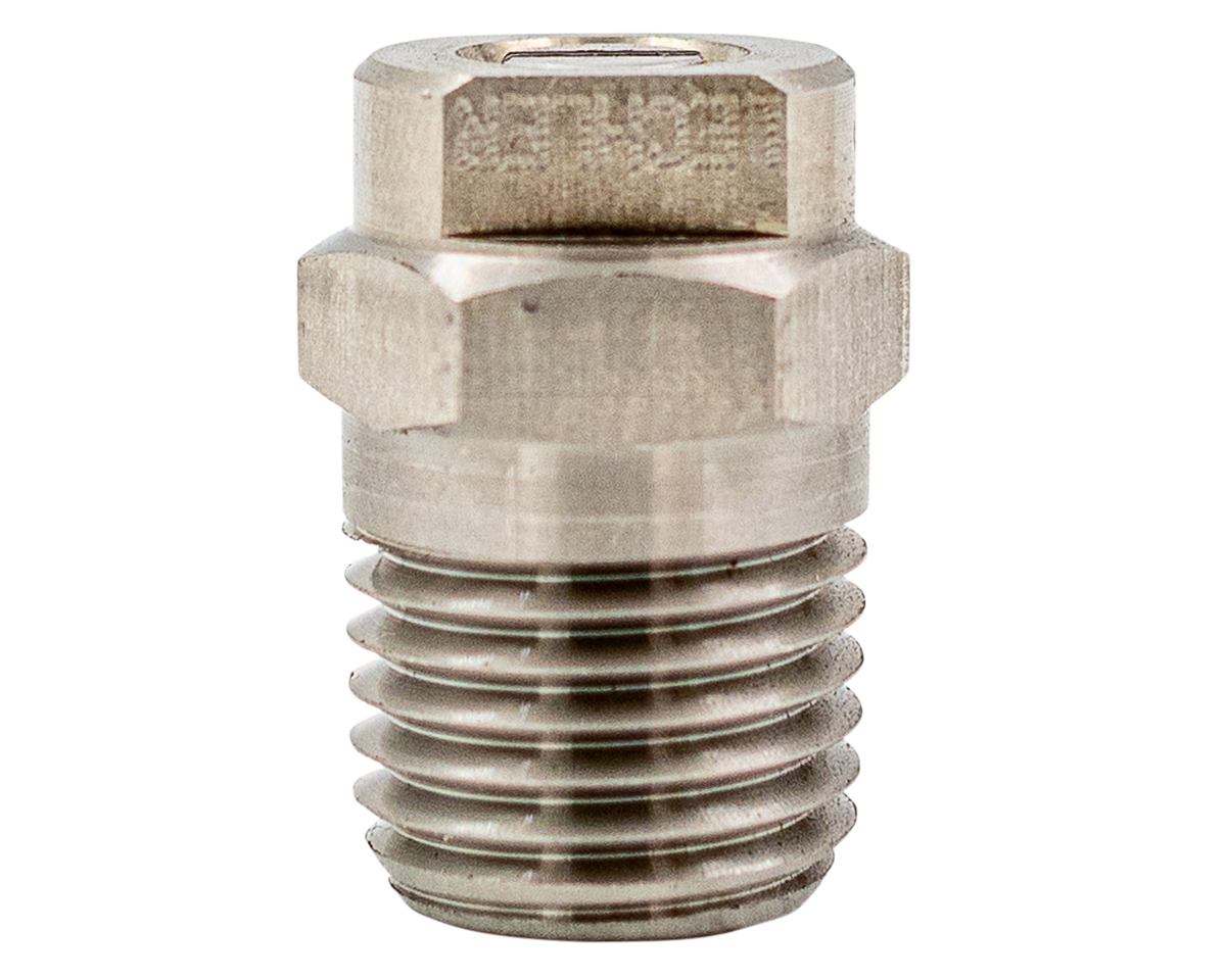 BAR 40 degree wash screw-on nozzle, 1/4 inch NPT, with a Lechler stainless insert
