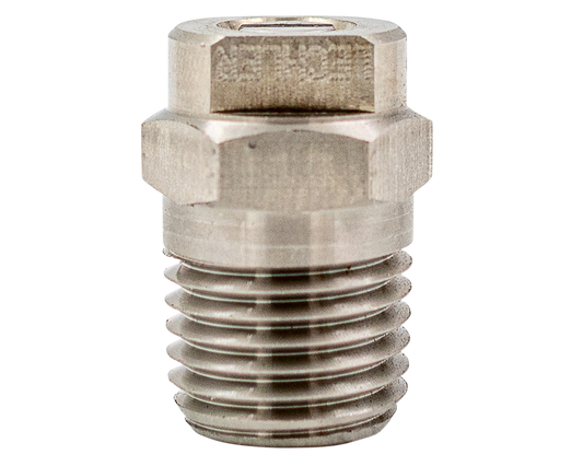 BAR 40 degree wash screw-on nozzle, 1/4 inch NPT, with a Lechler stainless insert