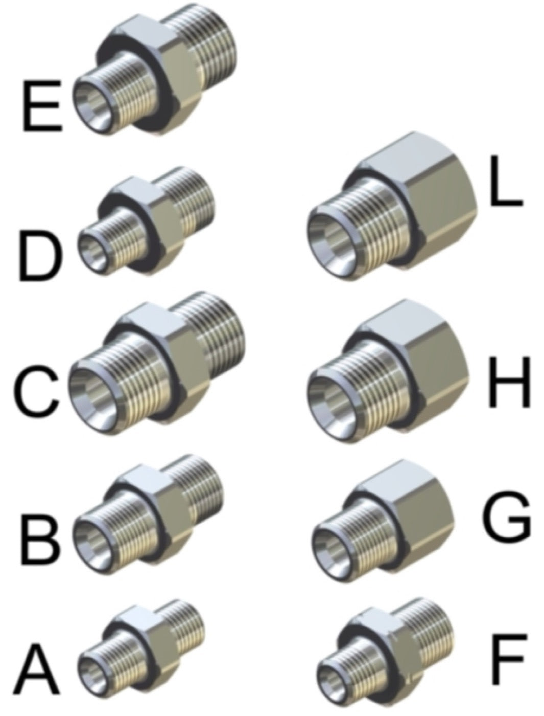 BAR Male Nipple — Stainless 8760 PSI - BAR part number 145 13.5050.51