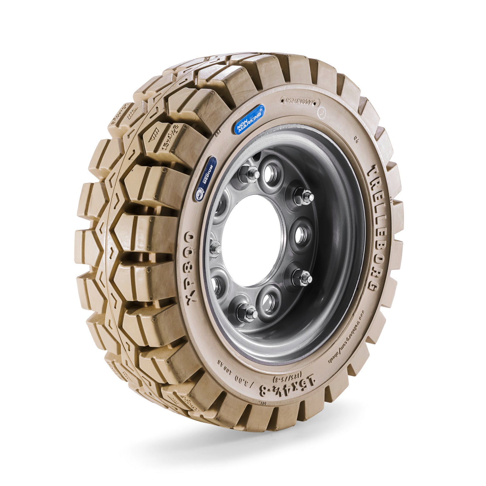 Wheel solid rubber non-chalking
