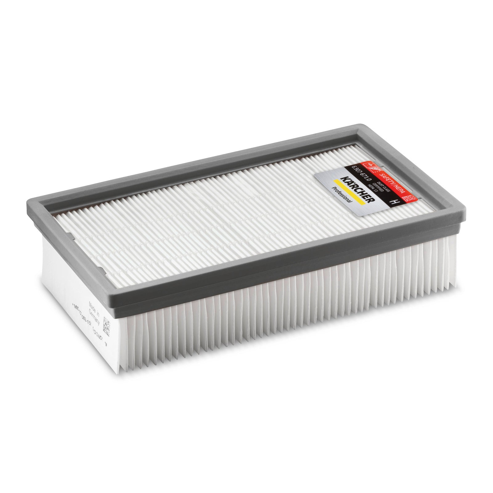Flat-pleated filter packaged PTFE H