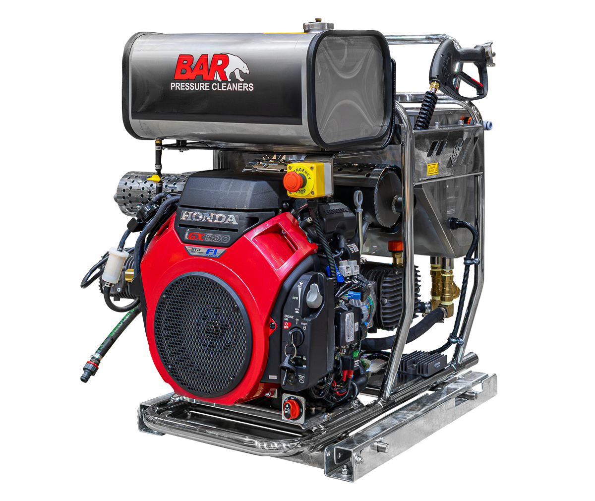 BAR5030CG ute pack pressure washer on JMAS frame, 5000 PSI 26 L/min