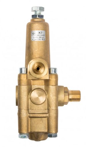 Interpump K7-2 flow sensitive unloader, 16 to 25 L/min (BAR uses one photo across the K7-1, K7-2 and K7-3 steps — the flow rating differs, not the body)