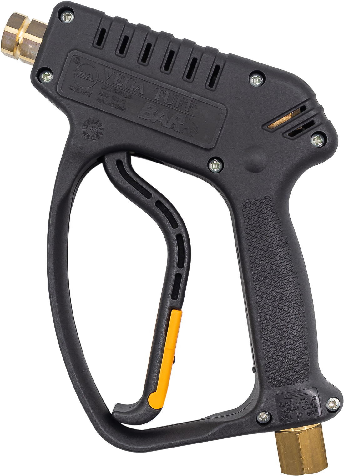 PA Vega Tuff 2 high pressure gun with brass swivel inlet